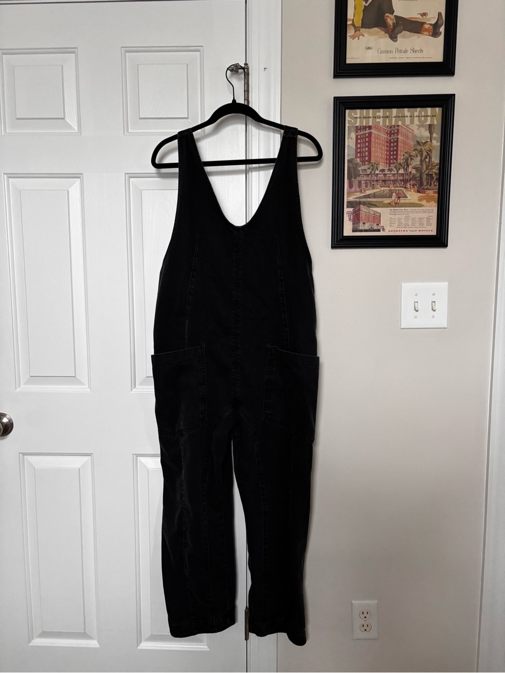 Free People Black Women's Denim Overalls